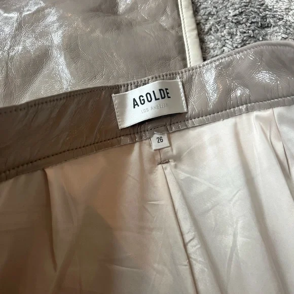 Agolde Two Tone 90s Leather Pants straight leg - Picture 15 of 15
